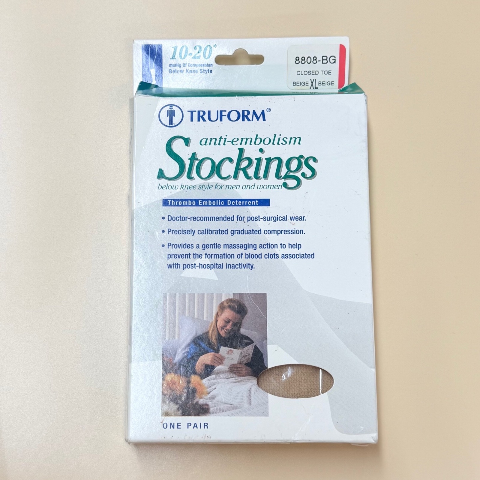 Truform 8808Bg Compression Stockings 1020 Mmhg Beige Xl Knee High Closed Toe